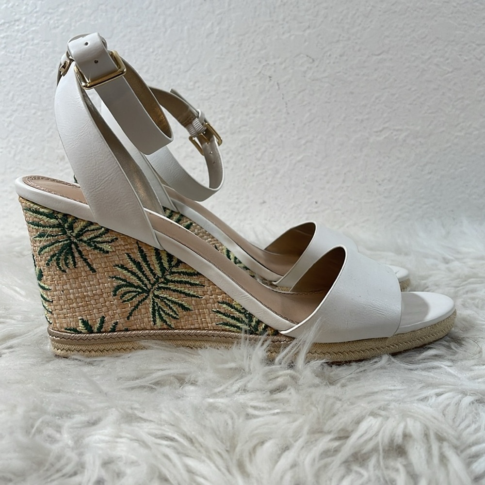 Kelly & Katie Wedge Sandal Devyn Style Tropical Palm Tree Women’s Size 8.5 - Picture 3 of 12